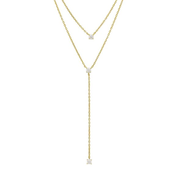 SHASHI Gold Double Layer Necklace - Picture 2 of 5